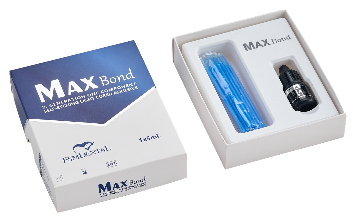 MAX BOND / 7. JENERASYON TEK KOMPONENTLİ SELF-ETCHING IŞIKLA POLİMERİZE OLAN ADEZİV – FSM Dental Medikal Mak. San. Tic. Ltd. Sti., Adhesives (Bonding)
