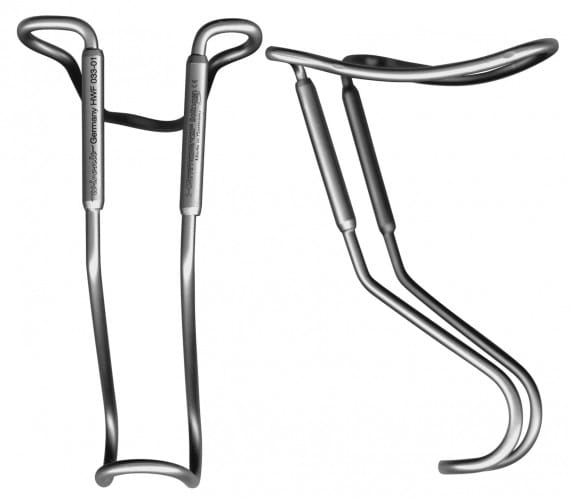 HWF 034-02 Wangenhaken, fig. 2 Günay 105x50x45 mm für Jugendliche – Karl Hammacher, Wangenhalter - Wundhaken