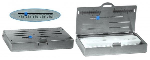 HWM 073-12 Endodontie Kassette 9,2x8,5x2 cm 12 Löcher – Karl Hammacher, Trays, Sterilization Containers and Accessories