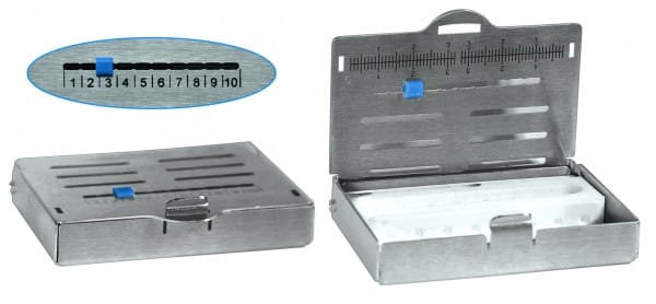 HWM 072-08 Endodontie Kassette 7,7x5,8x2 cm 8 Löcher – Karl Hammacher, Zubehör für Wurzelbehandlung