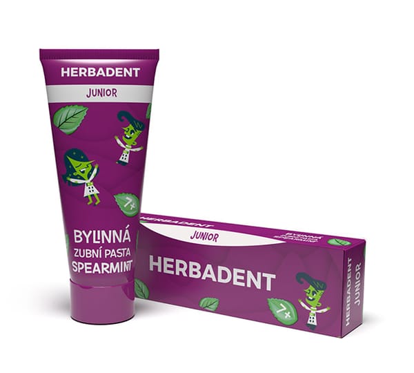 HERBADENT JUNIOR Bylinná Zubná Pasta SPEARMINT 75 g