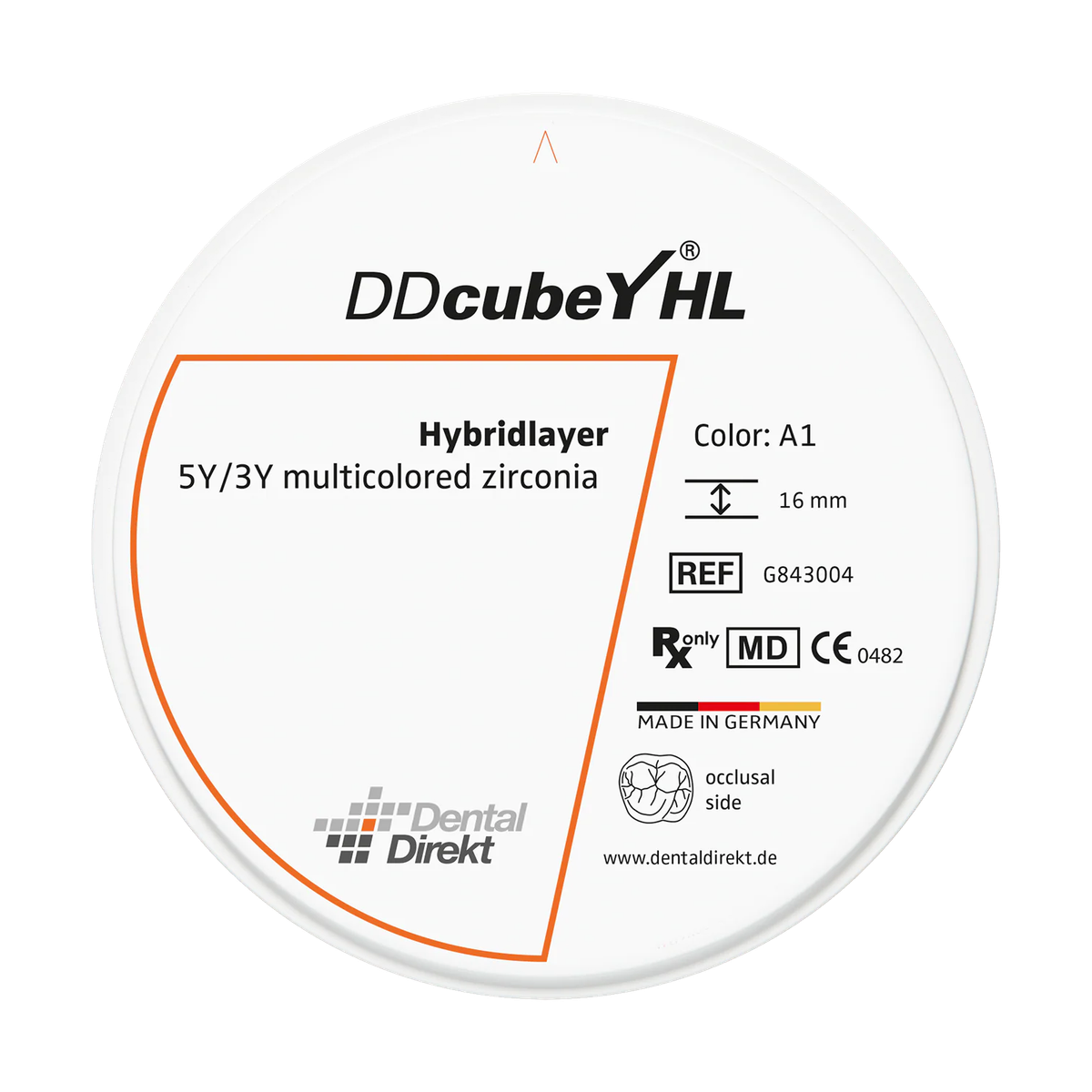 DD cubeY® HL Zirkonoxid Ø 98.5 mm, D2 – ERNST HINRICHS Dental, Ronden