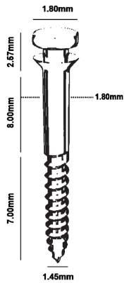 Infinity L, L 15 mm 1.8 Ø – IOS International Orthodontic Services, Anchorage Systems