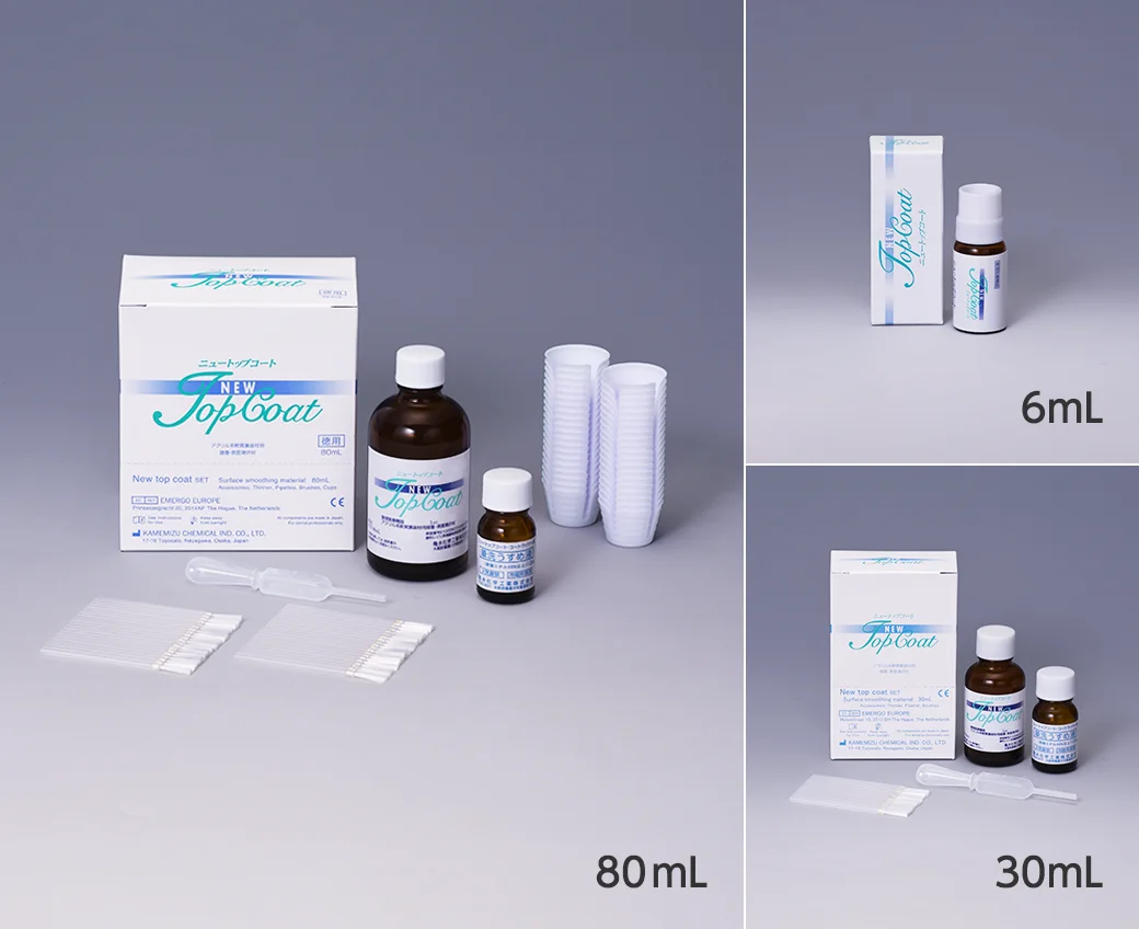 Smooth Surface Coating and Adhesive Material New Top Coat – Kamemizu Chemical Industry Co.,Ltd., Denture Materials