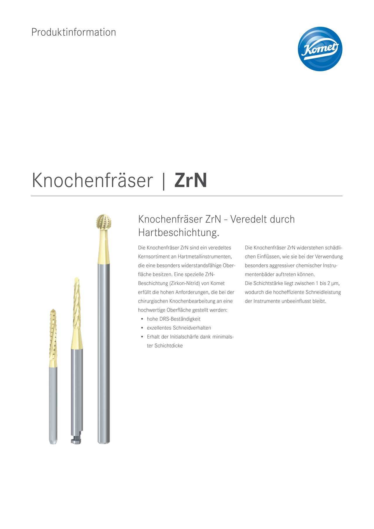 PI | Knochenfräser ZrN – Komet Dental, Surgical Burs & Bone Mills