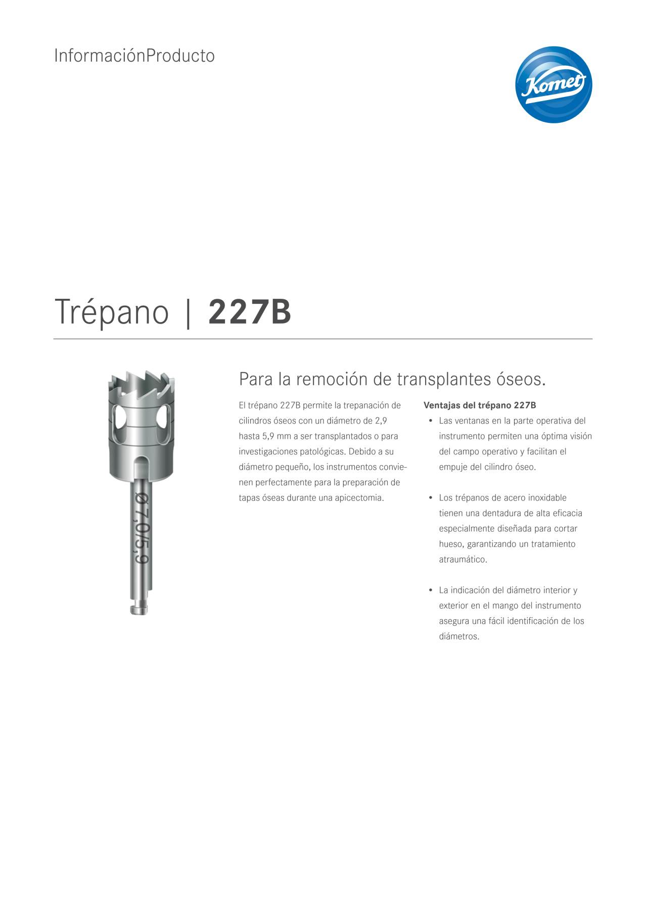 PI | 227B – Komet Dental, Surgical Burs & Bone Mills