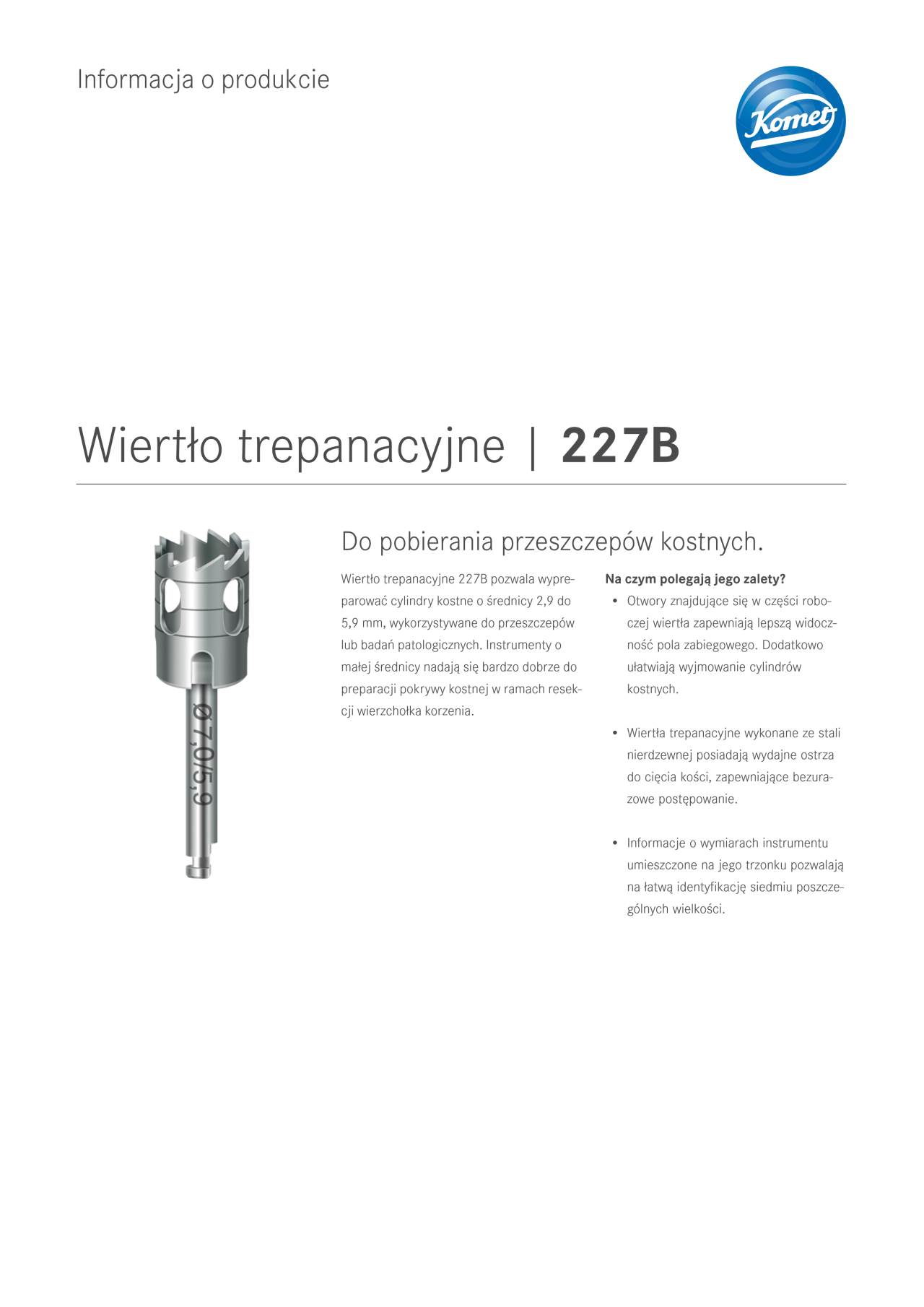 PI | 227B – Komet Dental, Surgical Burs & Bone Mills