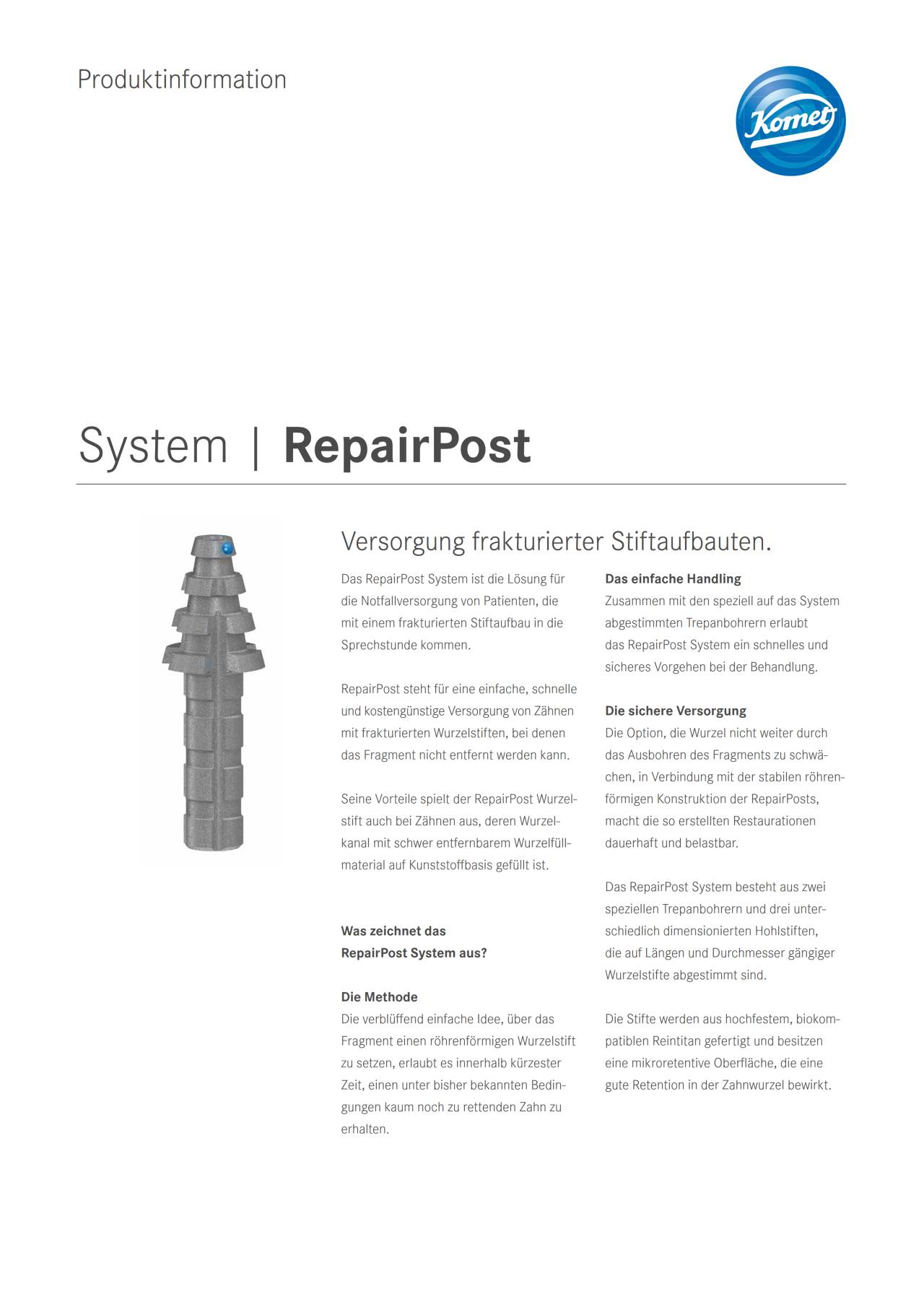 PI | RepairPost – Komet Dental, Post Systems