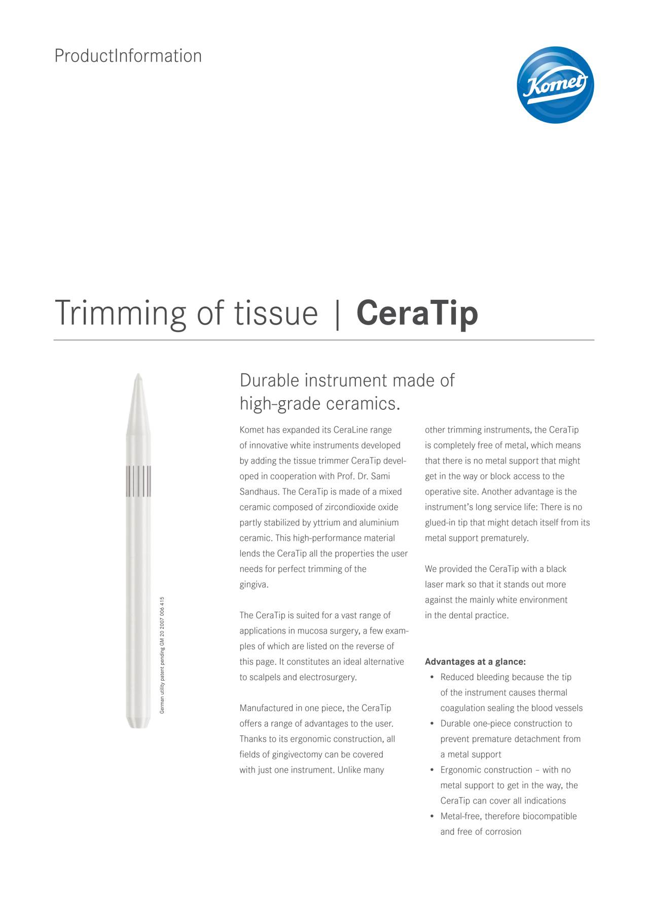 PI | CeraTip – Komet Dental, Surgical Hand Instruments