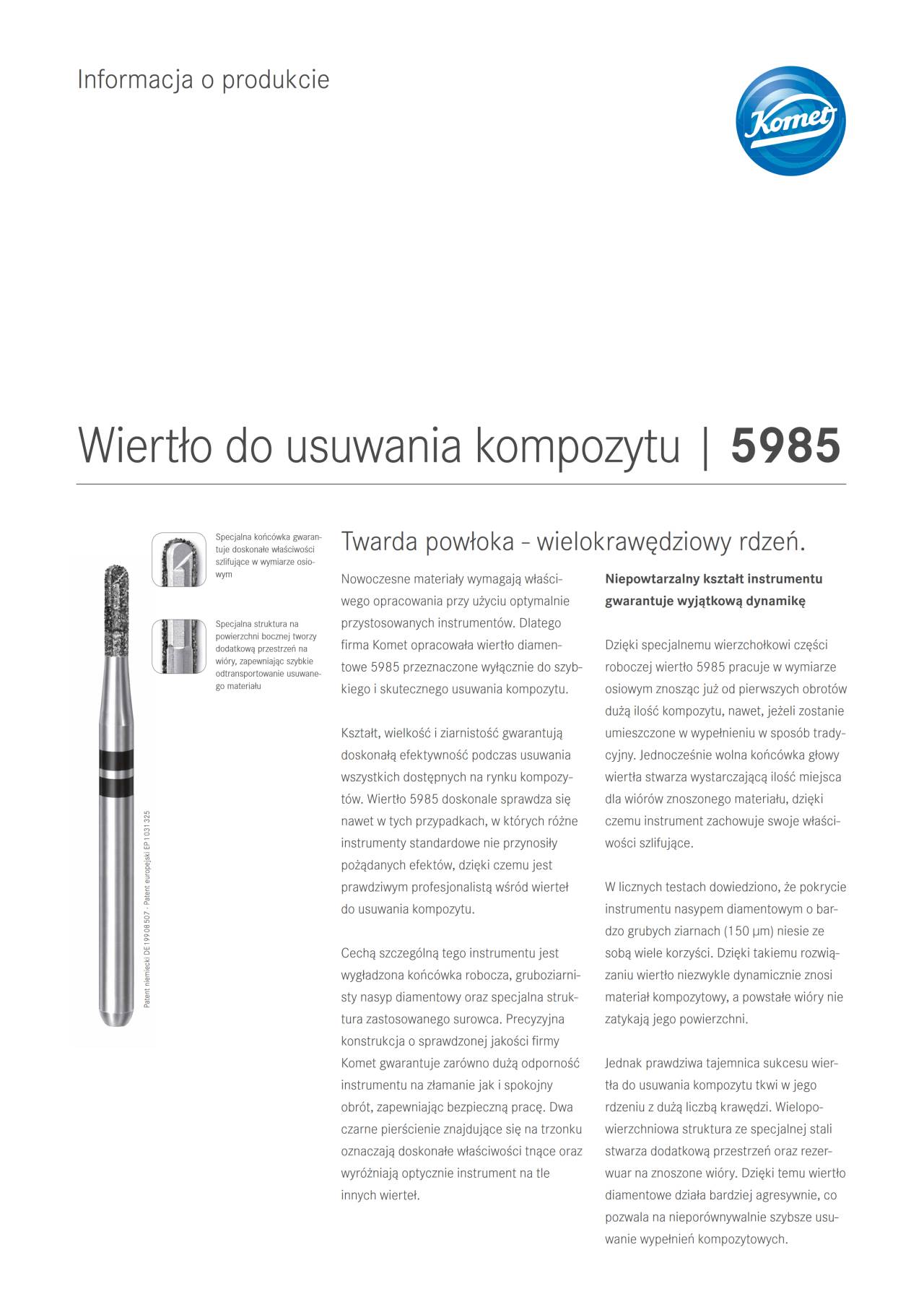 PI | 5985 – Komet Dental, Carbide Burs