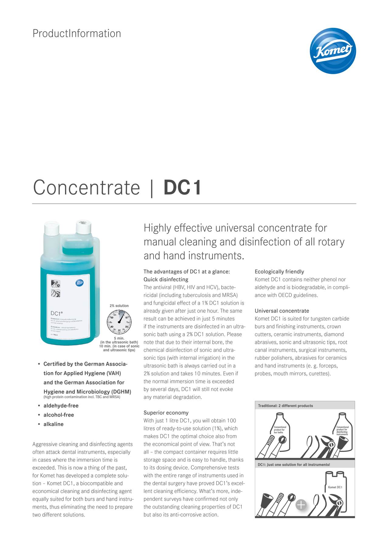PI | DC1 – Komet Dental, Instrument Cleaning Solutions