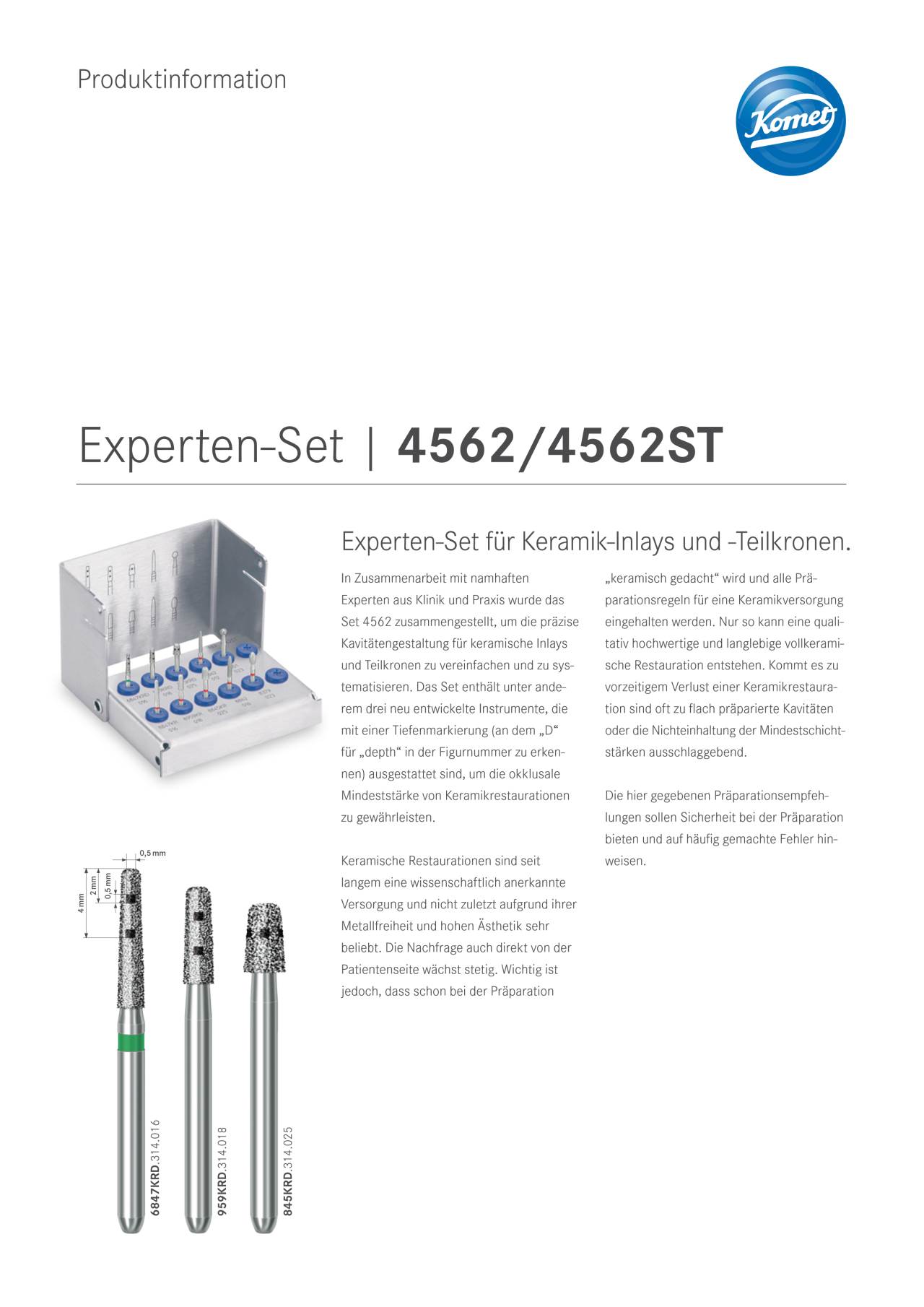 PI | Experten-Set 4562 &amp; 4562ST – Komet Dental, Dental Composites