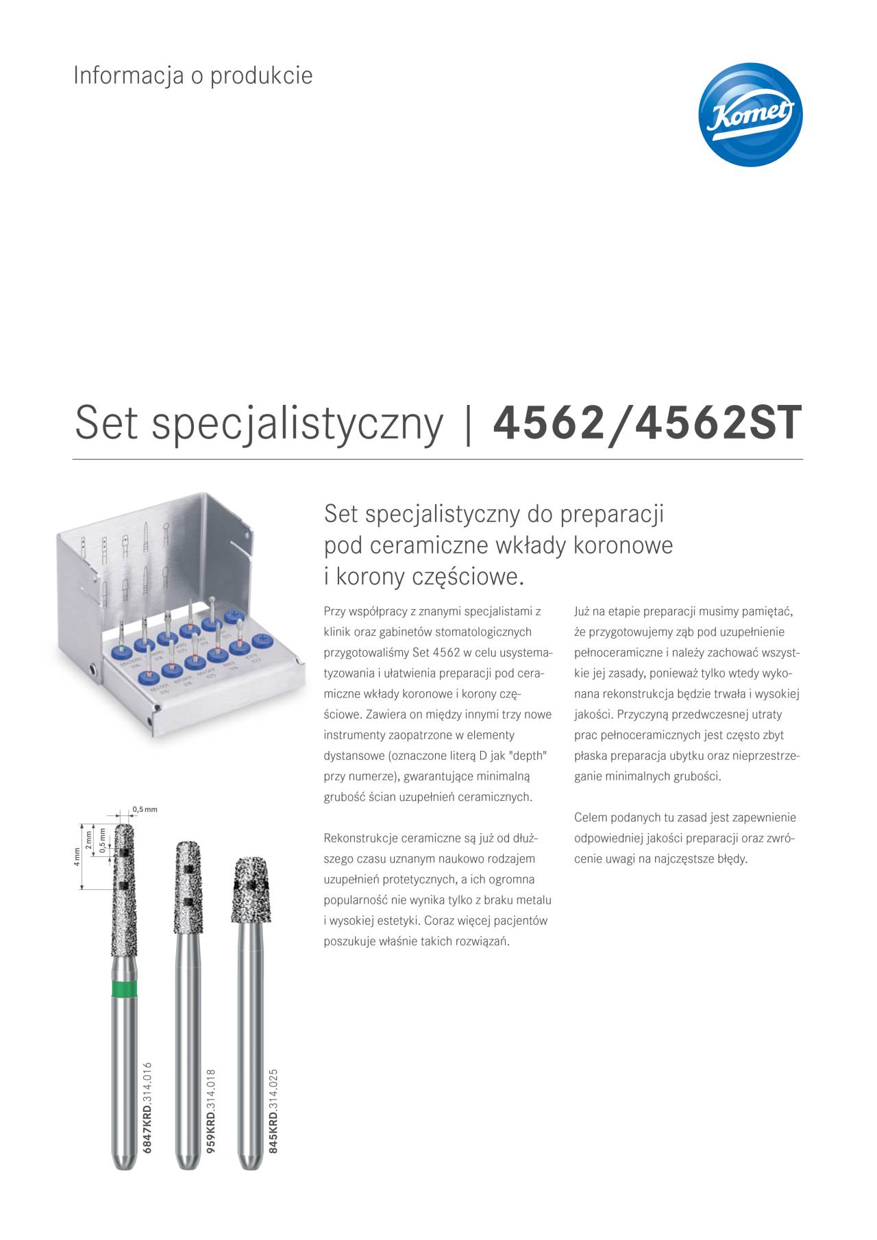 PI | 4562/4562ST – Komet Dental, Bur Kits & Sets