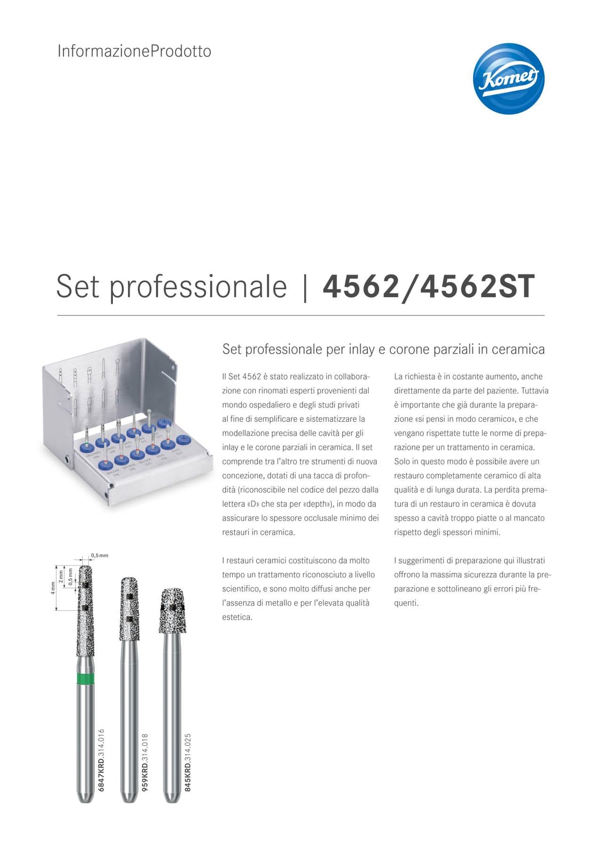 Informazione prodotti | Set 4562/4562ST – Komet Dental, Bur Stands