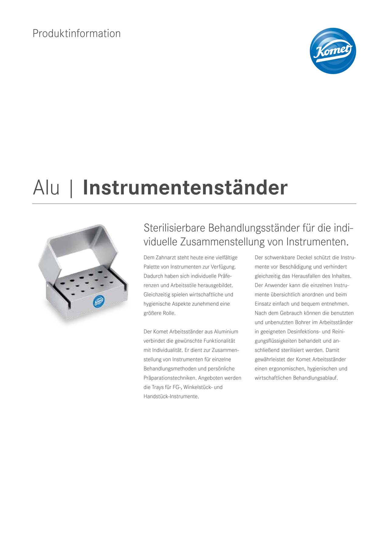 PI | Alu Instrumentenständer – Komet Dental, Bur Holders & Blocks