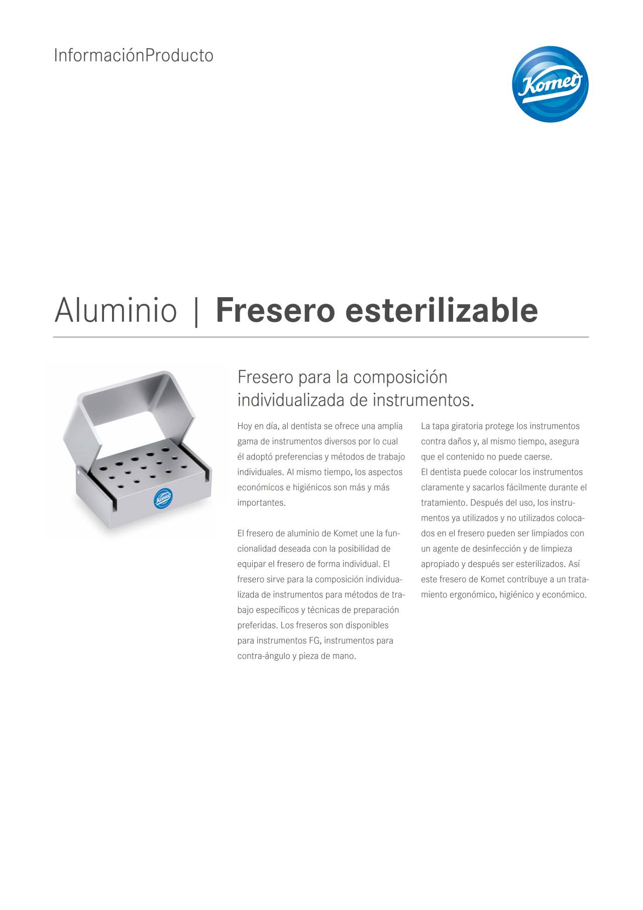 PI | Fresero esterilizable – Komet Dental, Bur Holders & Blocks