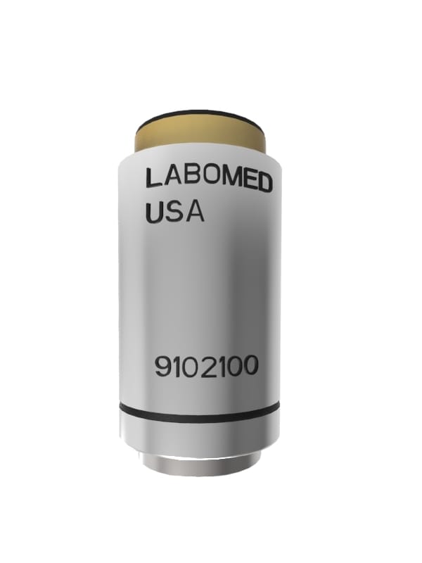 100x objective, DIN Plan Achromatic – Labomed Europe b.v., Lupenbrillen und Mikroskope