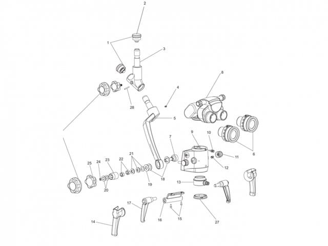 Oblique to eyepiece DNT part with NuVar 20 mounted – Labomed Europe b.v., Spare Parts