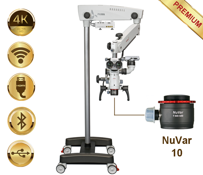 PrimaDNT Microscope Premium, mobile stand, NuVar 10