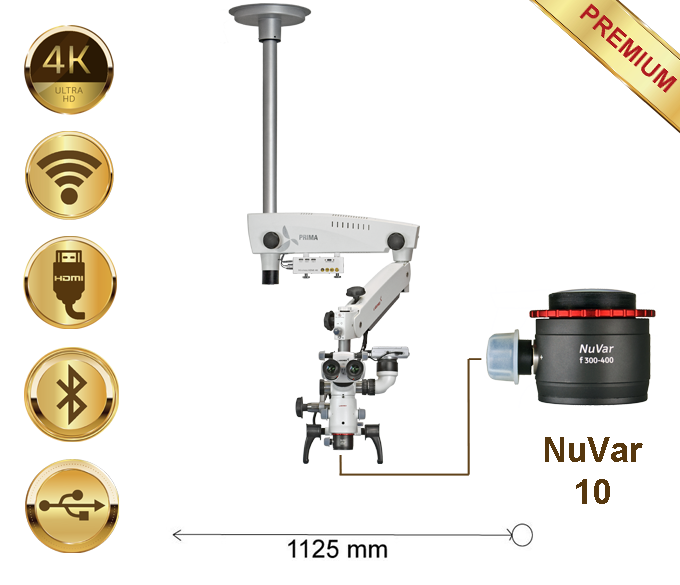 PrimaDNT Microscope Premium, Ceiling mount, NuVar 10