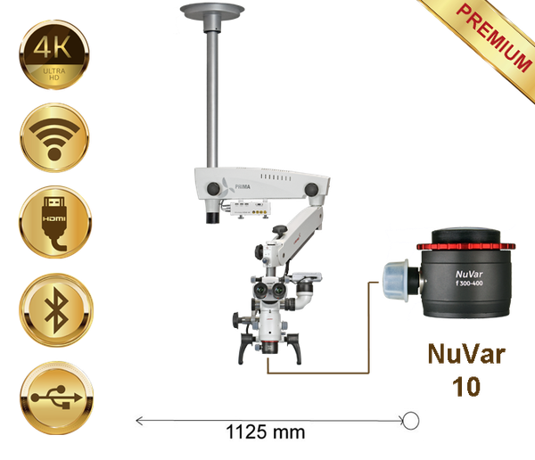 PrimaDNT Microscope Premium, Ceiling mount, NuVar 10