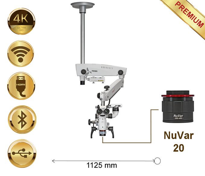 PrimaDNT Microscope Premium, Ceiling mount, NuVar 20