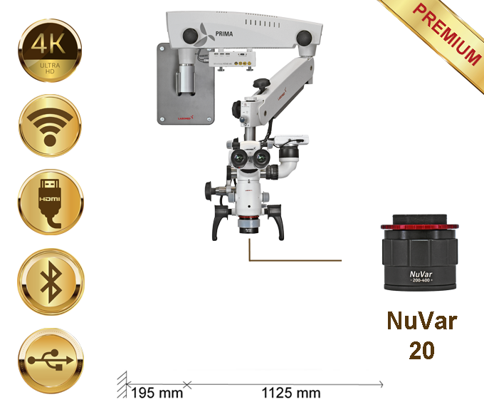 PrimaDNT Microscope Premium, Wall mount, NuVar 20