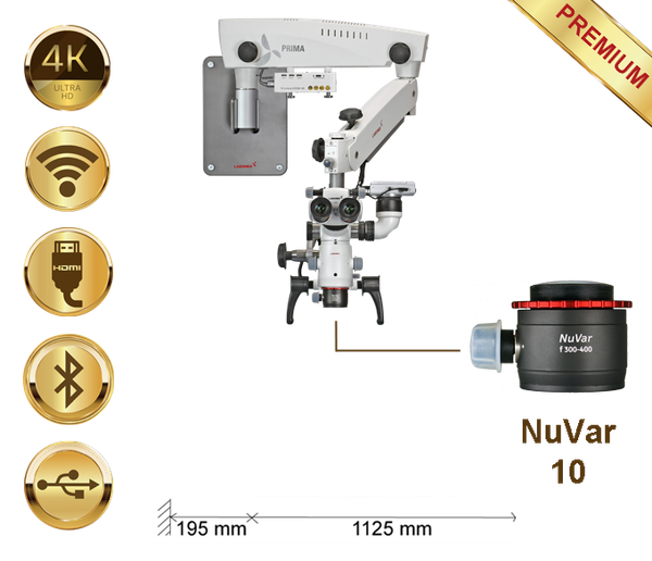 PrimaDNT Microscope Premium, Lang, Wall mount, NuVar 10