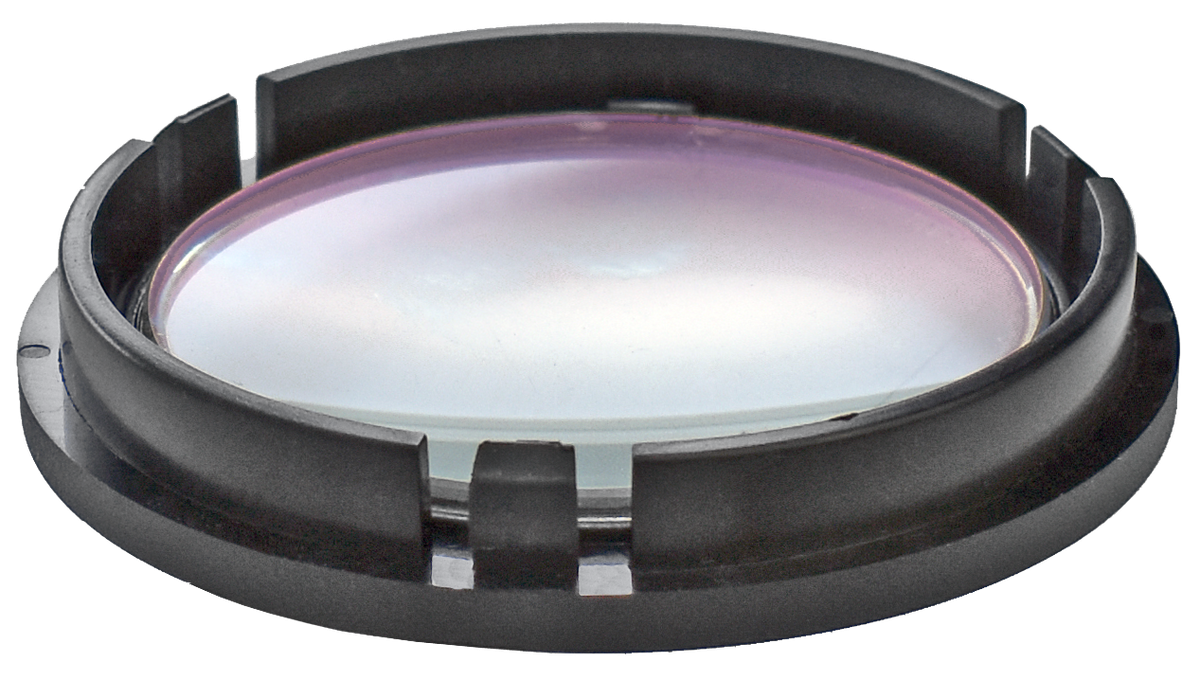 Lens protector with click-on attachment for silver CMO and NuVar objectives with side knob – Labomed Europe b.v., Loupes and Microscopes