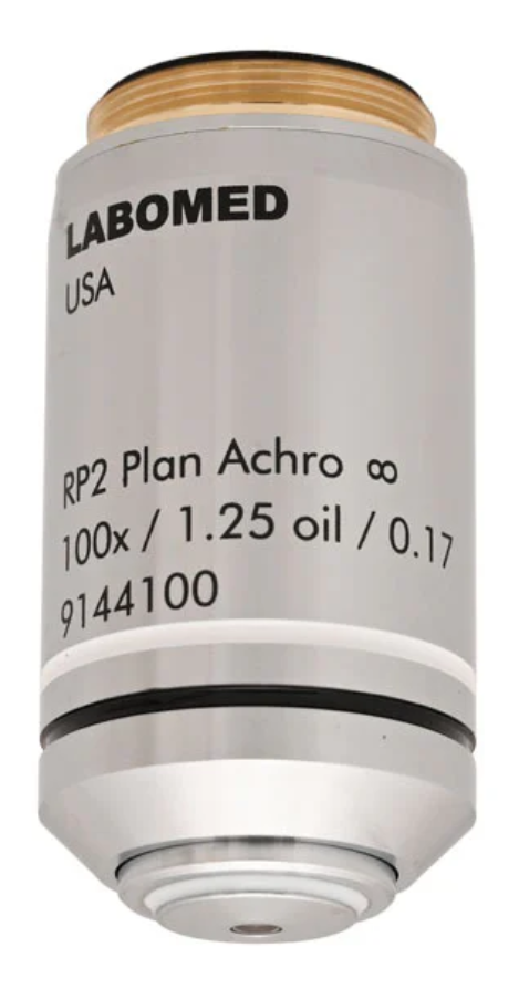 RP series Infinity corrected DIN 100x (spring, oil) Plan Achromatic objective