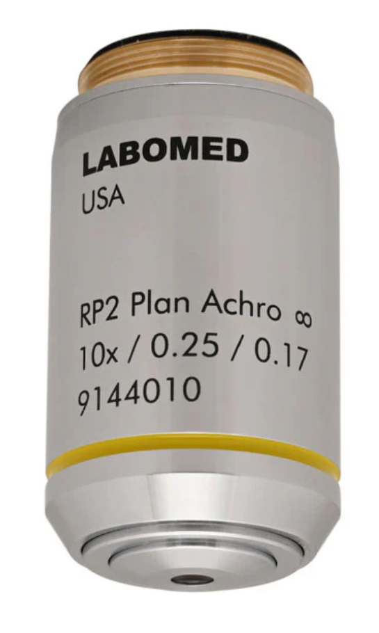 RP series Infinity corrected DIN 10x Phase Plan Achromatic objective – Labomed Europe b.v., Loupes & Headlamps