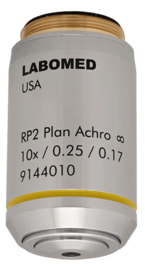 10x objective, NA 0.25/WD 4.50mm (RP2 Infinity corrected DIN