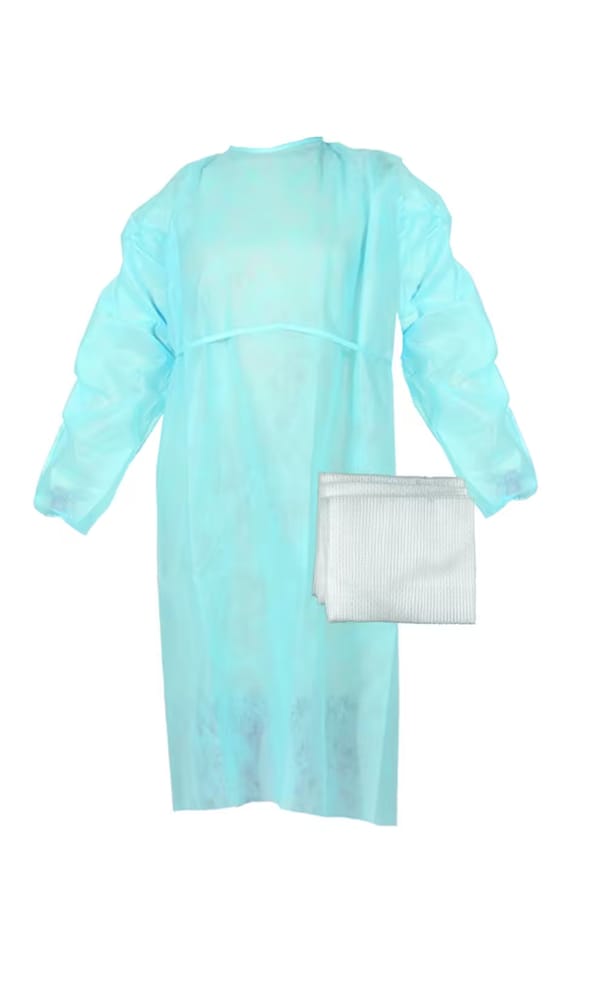 Blue cover gown