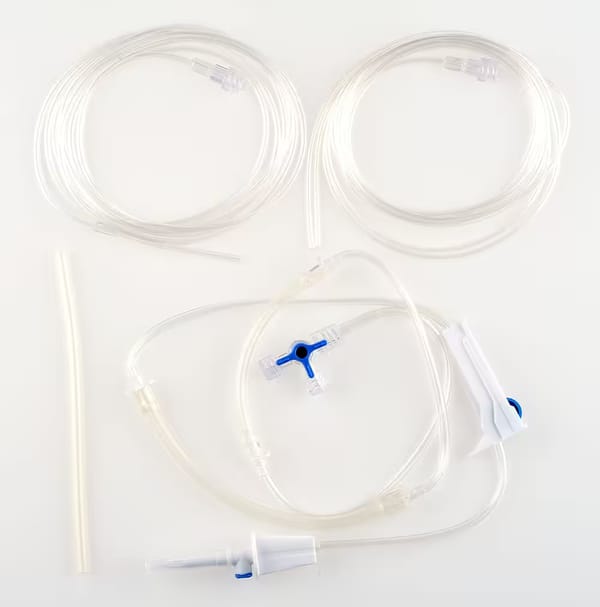 Universal irrigation set 1 or 2 ways