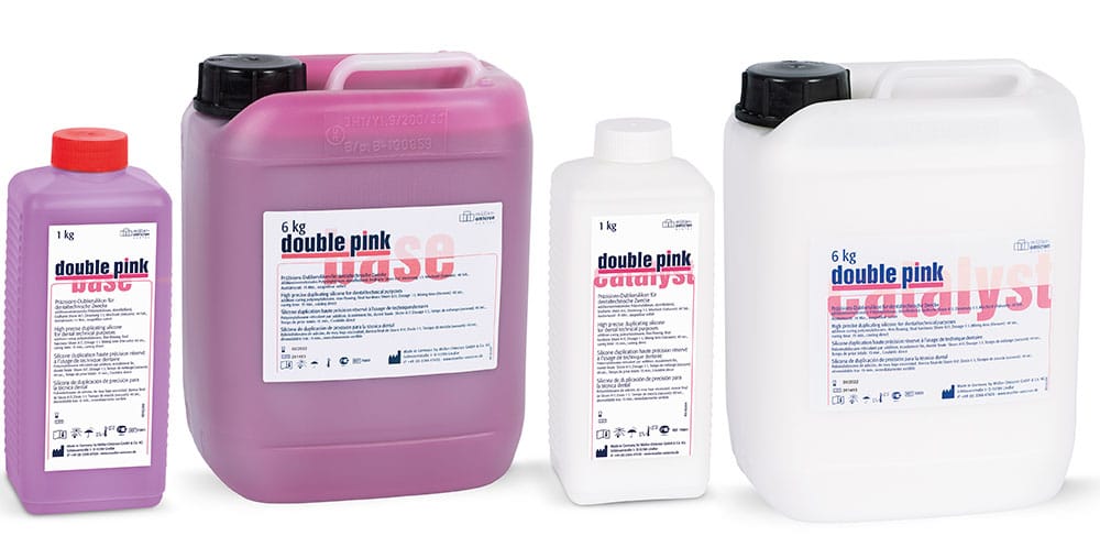 Dubliersilikone double pink / double brown / double green – Müller-Omicron, Duplicating Materials and Duplicating Flasks