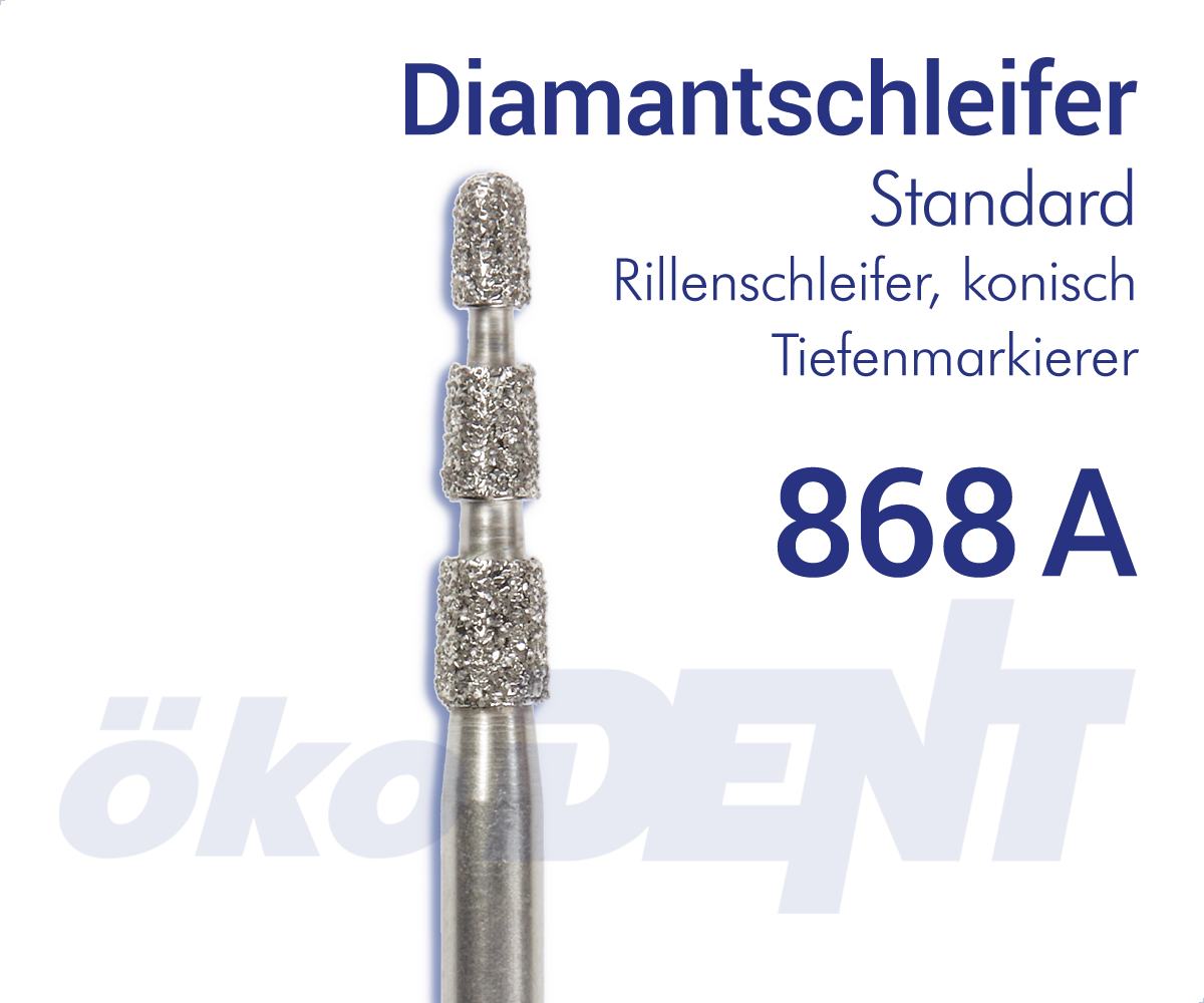 Standard-Diamant 868A - Rillenschleifer, konisch - Tiefenmarkierer – ökoDENT, Diamond Burs