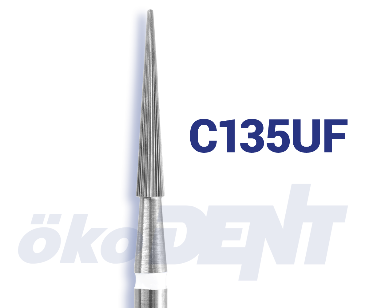 Hartmetall-Finierer C135 UF Konus, 9 mm 30 Schneiden Sicherheitsspitze – ökoDENT, Polishing Discs and Strips