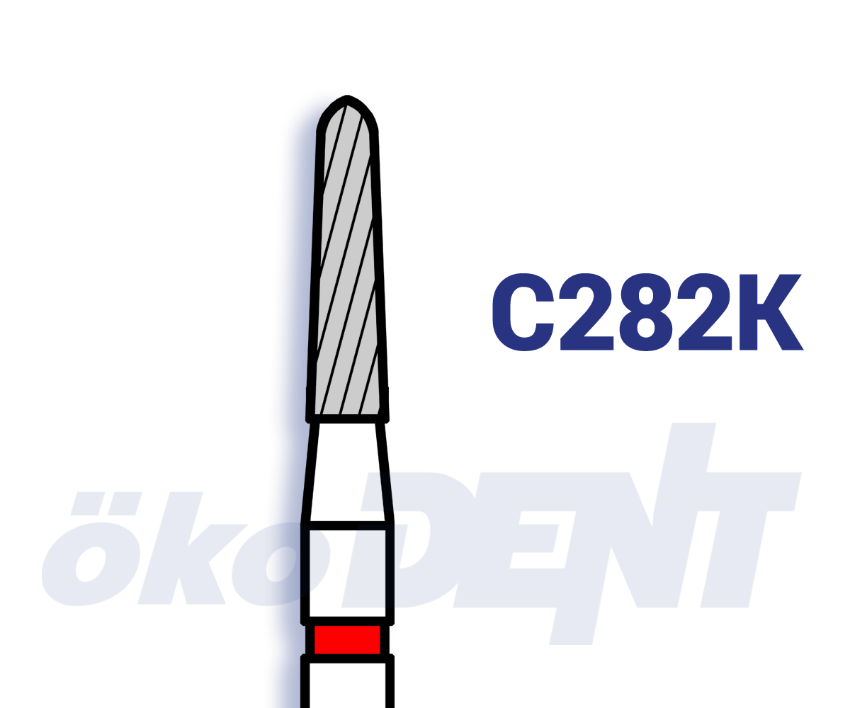 Hartmetall-Finierer C282K - Torpedo konisch, 6 mm, 10 Schneiden