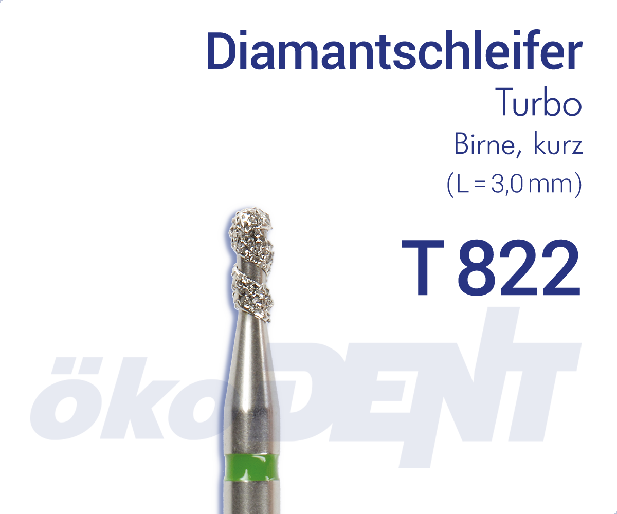 Turbo-Diamant T822 - Birne, kurz – ökoDENT, Diamanten