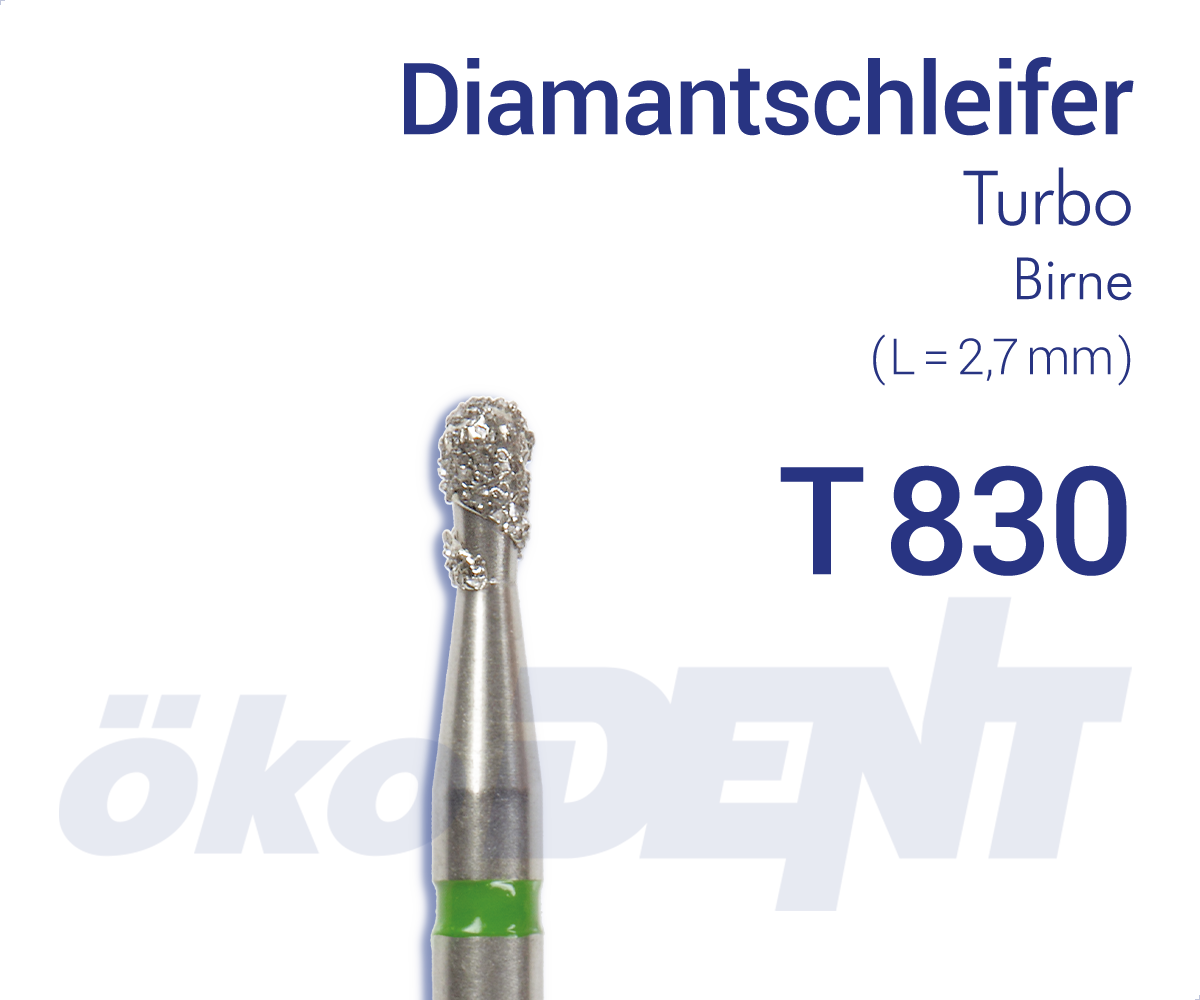 Turbo-Diamant T830 - Birne – ökoDENT, Diamond Burs