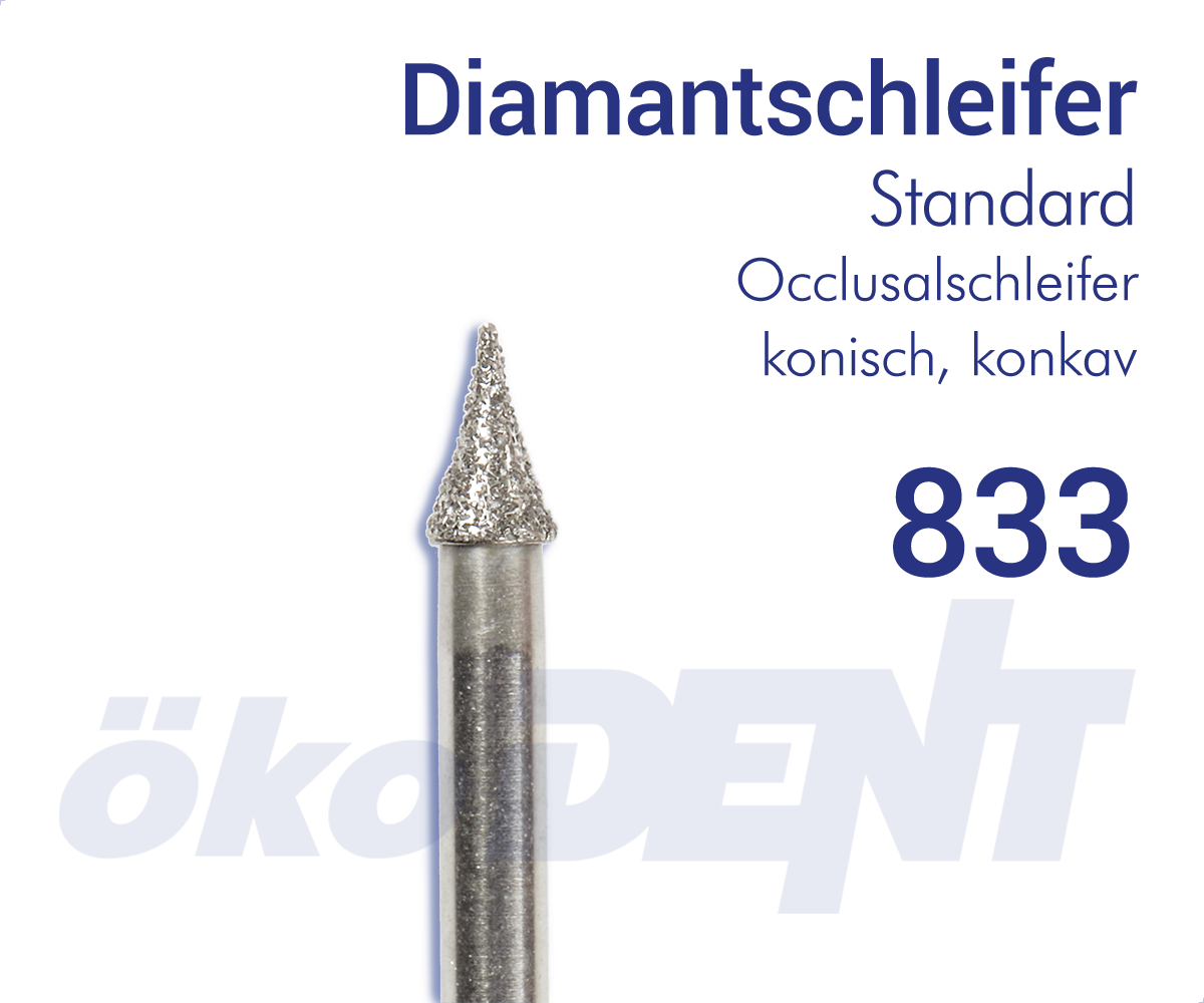 Standard-Diamant 833 - konisch, konkav - Occlusalschleifer – ökoDENT, Diamond Burs