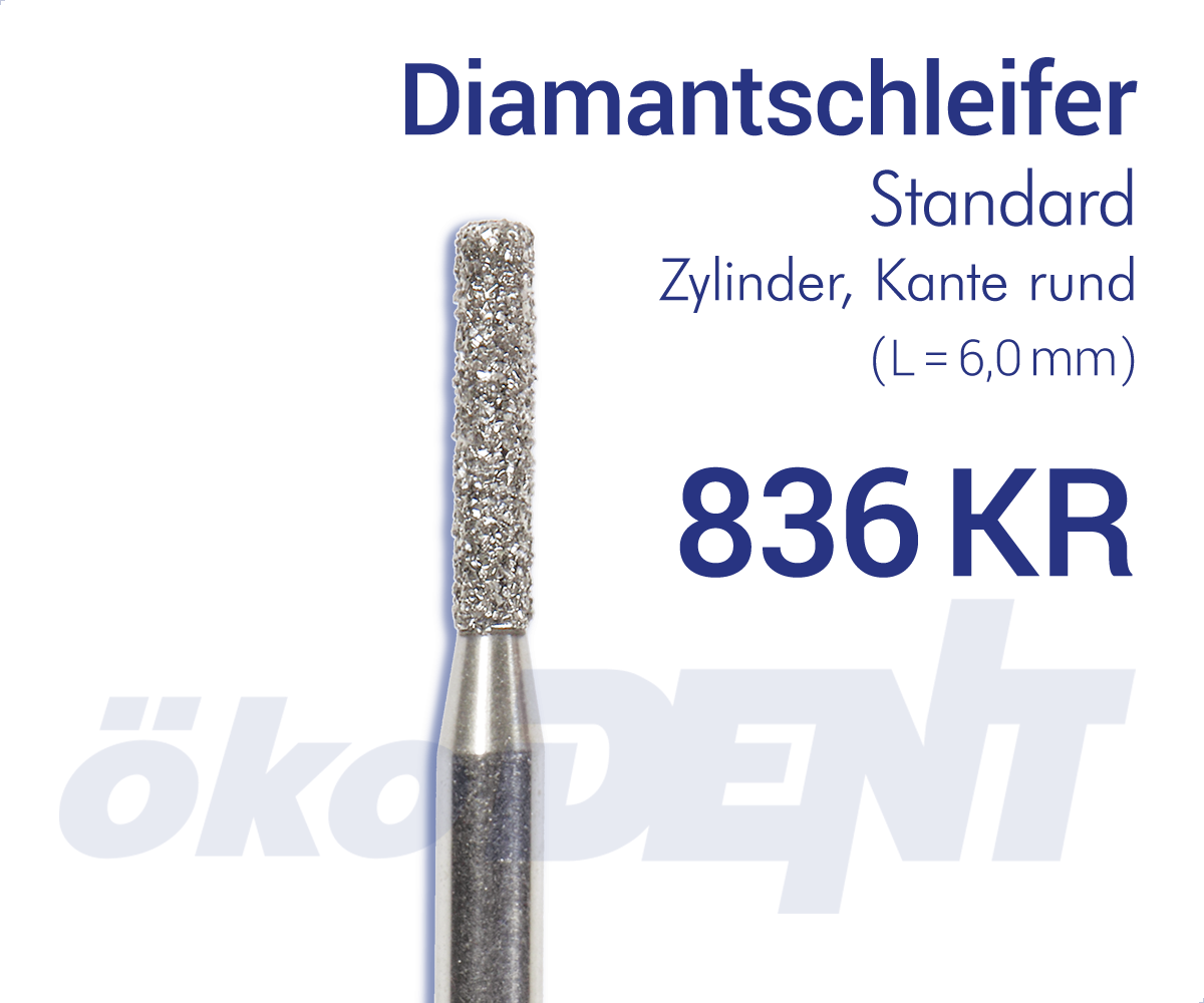 Standard-Diamant 836KR - Zylinder, Kante rund – ökoDENT, Diamanten