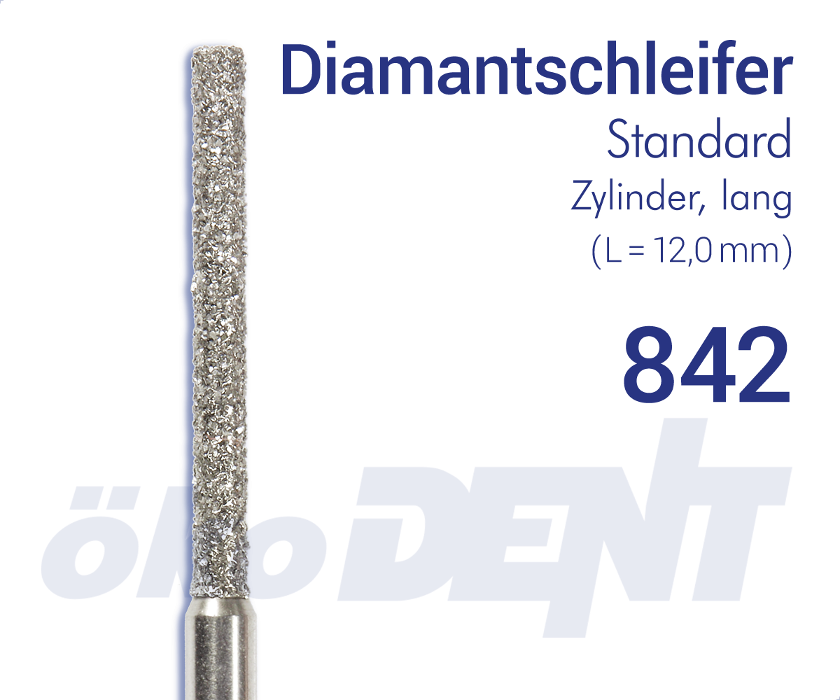Standard-Diamant 842 - Zylinder, lang – ökoDENT, Diamond Burs