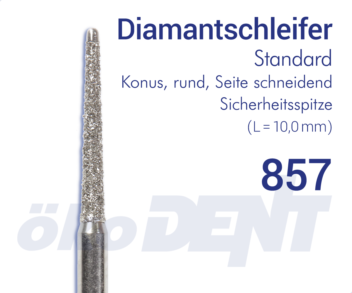 Standard-Diamant 857 - Konus, rund, Seite schneidend - Sicherheitsspitze – ökoDENT, Diamond Burs