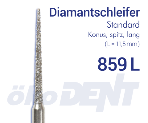 Standard-Diamant 859L - Konus, spitz, lang – ökoDENT, Diamond Burs