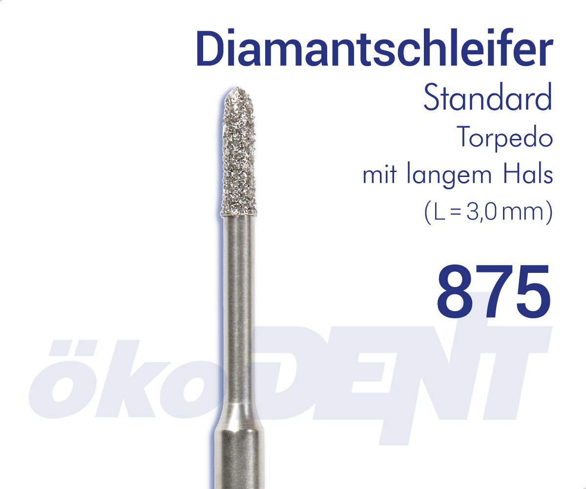 Standard-Diamant 875 - Torpedo, mit langem Hals – ökoDENT, Diamond Burs