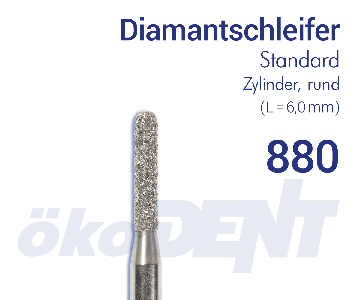 Standard-Diamant 880 - Zylinder, rund – ökoDENT, Lab Rotary Instruments