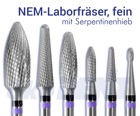 NEM-Laborfräser, fein - mit Serpentinenhieb