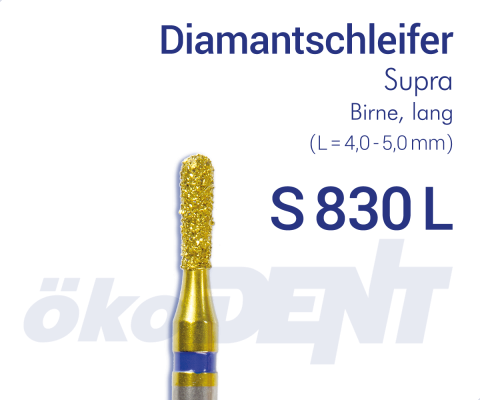 Supra-Diamant S830L - Birne, lang – ökoDENT, Diamond Burs