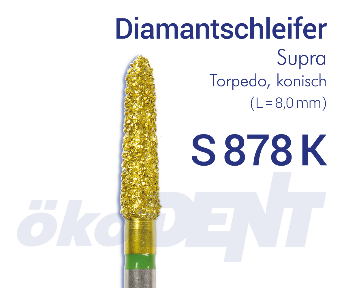 Supra-Diamant S878K - Torpedo, konisch – ökoDENT, Diamond Burs